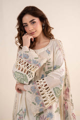 3 Piece Embroidered Dobby Lawn Suit