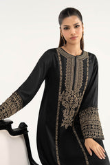 2 Piece Embroidered Raw Silk Suit