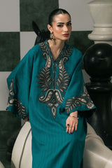 2 Piece Embroidered Striped Cotton Suit