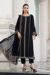 3 Piece Embroidered Raw Silk Suit – Elegance Redefined
