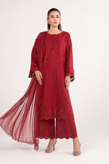 3 Piece Embroidered Dobby Lawn Suit