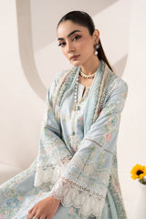 3 Piece Embroidered Paper Silk Suit