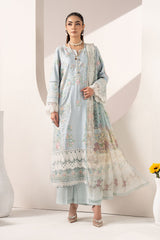 3 Piece Embroidered Paper Silk Suit