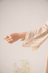 3 Piece Embroidered Raw Silk Suit