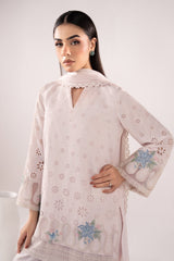 3 Piece Embroidered Pk Raw Silk Suit