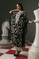 3 Piece Embroidered Cotton Net Suit