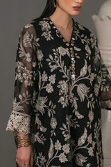 3 Piece Embroidered Cotton Net Suit