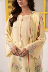 3 Piece Embroidered Dobby Lawn Suit