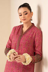 2 Piece Embroidered Raw Silk Suit