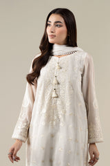 3 Piece Embroidered Paper Cotton Suit