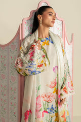 3 Piece Embroidered Raw Silk Suit