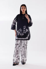 Stitched Printed Khaddar Shirt + Culotte
