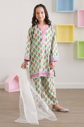 Embroidered Kurta Dupatta Trouser - 3410