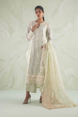 Stitched Embroidered Net Shirt + Bottom
