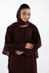 Georgette Slub Abaya With Scarf