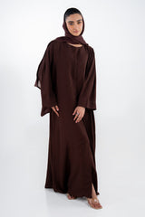 Georgette Slub Abaya With Scarf