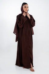 Georgette Slub Abaya With Scarf