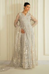 WHISPERING BLUE-2PC ORGANZA EMBROIDERED PRET
