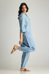 Jacquard Dyed Shirt And Cambric Trouser