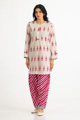 Jacquard Dyed Shirt And Cambric Trouser