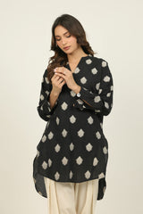 Jacquard Dyed Shirt And Cotton Stripe Shalwar