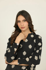 Jacquard Dyed Shirt And Cotton Stripe Shalwar