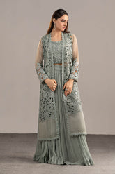 3 Piece Embroidered Zari Organza Suit