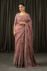 Embroidered Organza Saree - Asian Style House