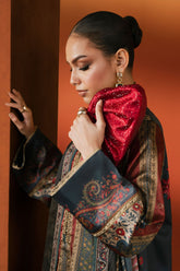 3 Piece Embroidered Satin Silk Suit - Asian Style House