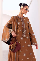 3 Piece Embroidered Tissue Staple Suit - Asian Style House
