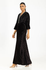 Velvet Polka Dots Embellished Kaftan