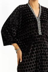 Velvet Polka Dots Embellished Kaftan