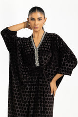Velvet Polka Dots Embellished Kaftan
