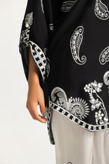 Rayon Printed Shirt And Embroidered Shalwar