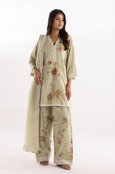 Stitched Embroidered Lawn Slub Shirt + Shalwar