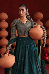 3 Piece Embroidered Raw Silk Suit - Asian Style House