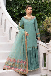 3 Piece Embroidered Raw Silk Suit - Asian Style House
