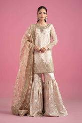 3 Piece Embroidered Organza Suit