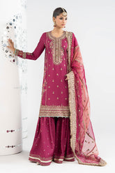 3 Piece Embroidered Raw Silk Suit - Asian Style House