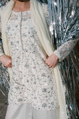 3 Piece Embroidered Net Suit