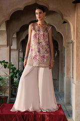 2 Piece Embroidered Textured Silk Suit