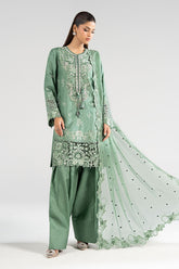3 Piece Embroidered Raw Silk Suit - Asian Style House