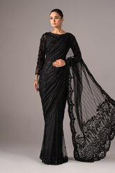 Embroidered Net Saree - Asian Style House