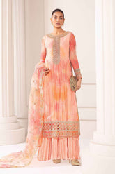 3 Piece Embroidered Organza Suit