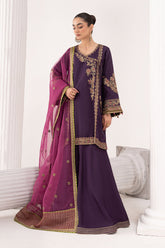 3 Piece Embroidered Raw Silk Suit - Asian Style House