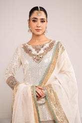 3 Piece Embroidered Chiffon Suit - Asian Style House
