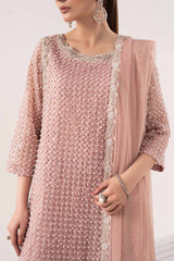 3 Piece Embroidered Organza Suit