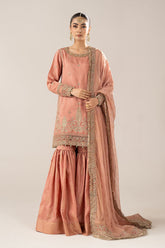 3 Piece Embroidered Raw Silk Suit - Asian Style House