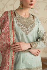 3 Piece Embroidered Cotton Lurex Suit