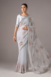 Embroidered Chiffon Saree - Asian Style House